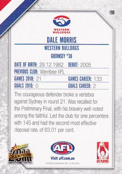 2011 Select AFL Champions #190 Dale Morris Back
